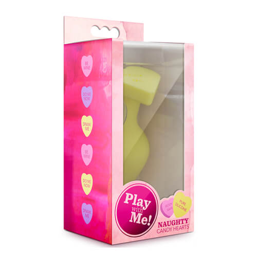 Candy Heart Butt Plug Spank Me Yellow
