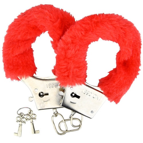 Loving Joy Furry Handcuffs Red