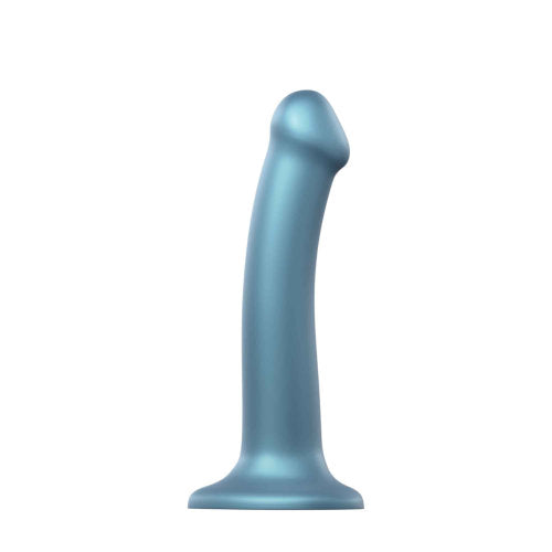 Strap-on-Me Duck Egg Blue Metallic Shine Mono Density Dildo Medium