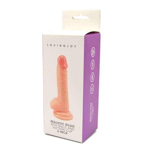 Loving Joy Realistic Dildo with Balls and Suction Cup 6 inch