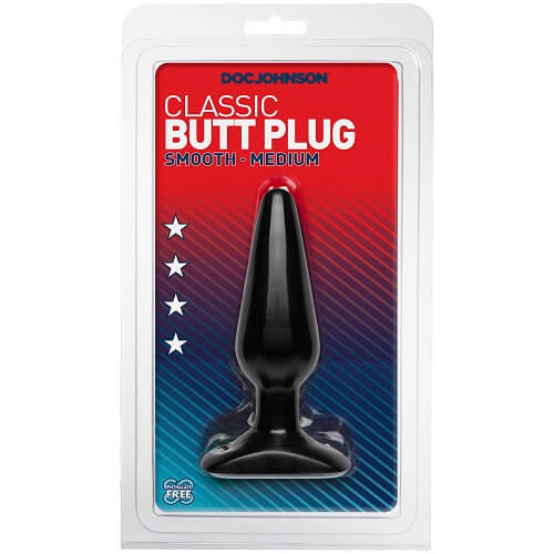 Doc Johnson Classic Butt Plug Medium Black